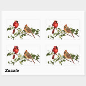 男性の女性深紅色ドッウッドフラズブランチ 長方形シール (シート)