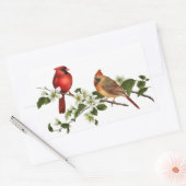 男性の女性深紅色ドッウッドフラズブランチ 長方形シール (封筒)