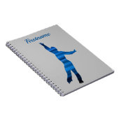 男性の姿スケーターのノートブック – 青 ノートブック (右側)