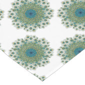 男性の孔雀のカラフルの曼荼羅 ショートテーブルランナー (コーナー)