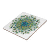 男性の孔雀のカラフルの曼荼羅 タイル (側面)