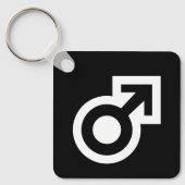男性の性別の矢印の記号は、公共の男性のトイレ キーホルダー (正面)