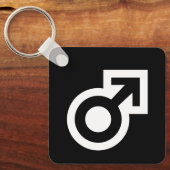 男性の性別の矢印の記号は、公共の男性のトイレ キーホルダー (正面)
