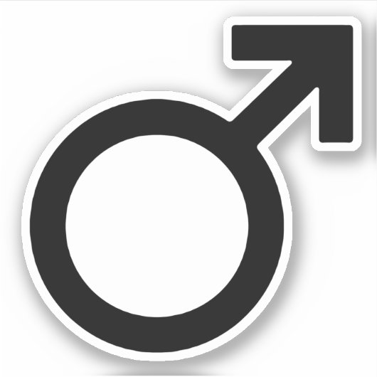 男性の性別記号 シール (正面)