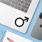 男性の性別記号 シール (ノートパソコンとiPhone)