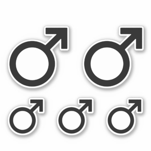 男性の性別記号 シール (正面)