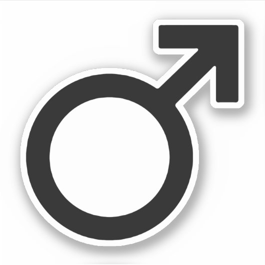 男性の性別記号 シール (正面)
