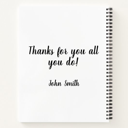 男性の感謝ありがとうギフト ノートブック (裏面)