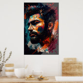 男性の抽象芸術ポートレート3 ポスター (キッチン)