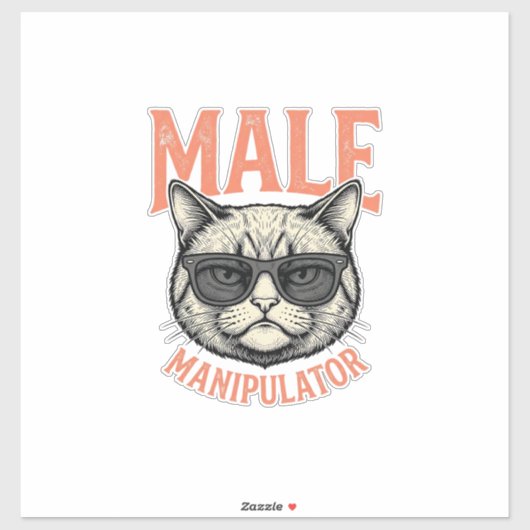 男性の操縦士、面白い猫のサングラス、ヴィンテージTシャツ シール (シート)