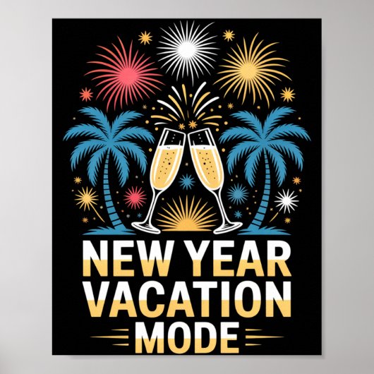 男性の明けましておめでとう 新年 旅行モード ポスター (正面)