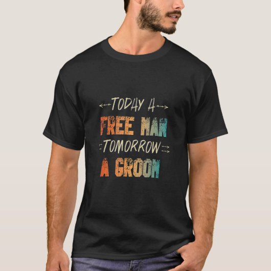 男性の明日 ビンテージの花婿 バチェラー・パーティー Tシャツ (正面)