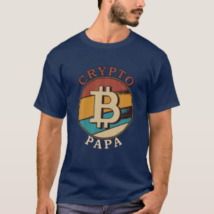 男性の暗号PapaパパおもしろいBitcoin Coin Miner HOD Tシャツ