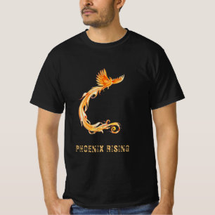 *～*男性の桃のオレンジ色のバーガンディーレッドフェニックスの炎 Tシャツ