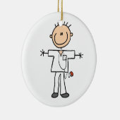 男性の棒の姿のナースのTシャツおよびギフト セラミックオーナメント (右)