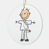 男性の棒の姿のナースのTシャツおよびギフト セラミックオーナメント (左)