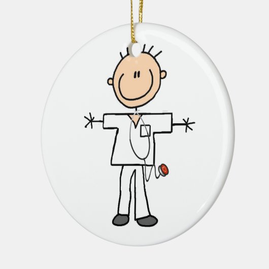 男性の棒の姿のナースのTシャツおよびギフト セラミックオーナメント (左)