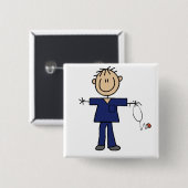 男性の棒の姿のナース媒体の皮 缶バッジ (正面&裏面)