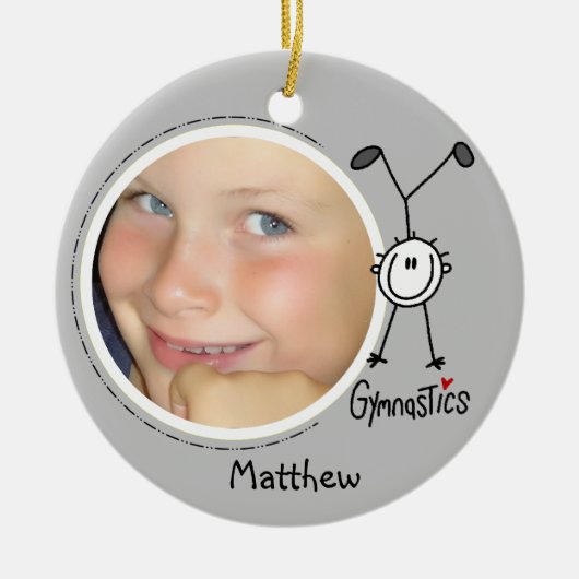 男性の棒の姿の体操のオーナメント セラミックオーナメント (正面)