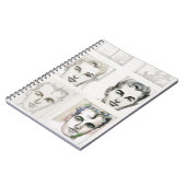 男性の水彩線スケッチ ノートブック (左側)