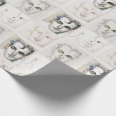 男性の水彩線スケッチ ラッピングペーパー (角)