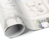 男性の水彩線スケッチ ラッピングペーパー (ロールコーナー)