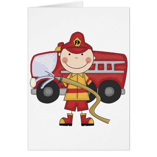 男性の消防士のTシャツおよびギフト (正面)