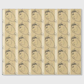 男性の漫画顔 ラッピングペーパー (フラット)