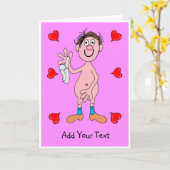 男性の漫画風のキャラクターカード カード (黄色い花)