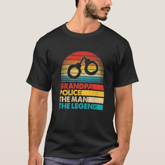 男性の父の日おじいちゃん男を警察The Legend Tシャツ (正面)