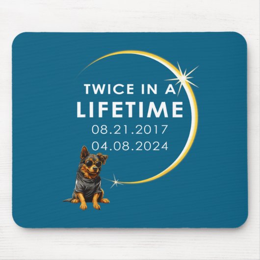 男性の犬の皆既日食 Twice マウスパッド (正面)