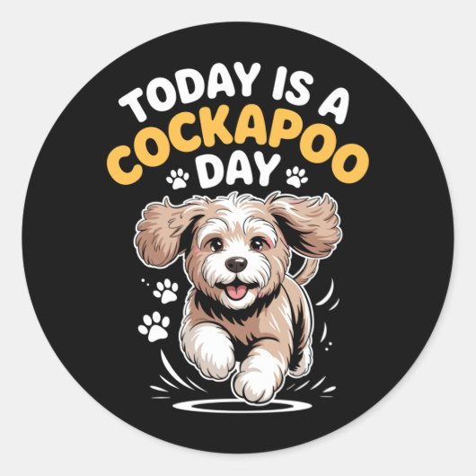 男性の犬好きのための楽しい「アプーの日」 ラウンドシール (正面)