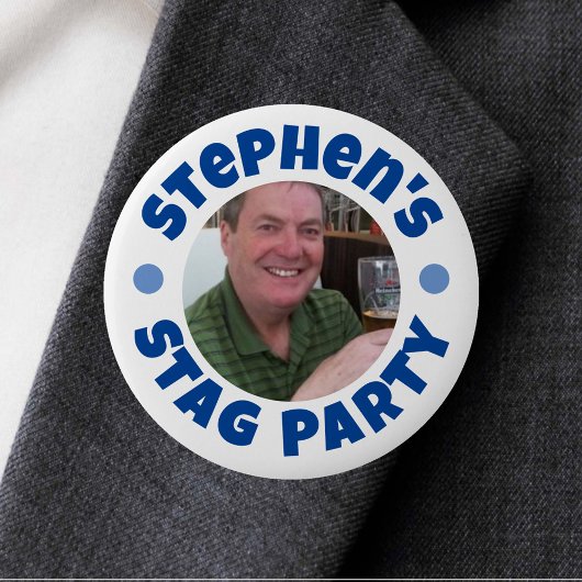 男性の独身パーティー写真ボタン バッジ