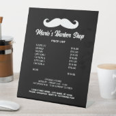 男性の理容師ショップ髪のサロン価格一覧メニュー 台座サイン (インサイチュ)