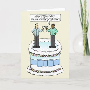 男性の異人種間の夫婦ハッピーバースデー カード