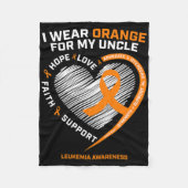 男性の白血病認識度ギフトおじさん女性キッズル フリースブランケット (正面)