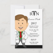男性の看護専門学校の卒業の招待状 招待状 (正面)