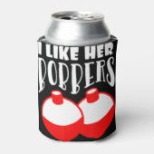 男性の私は彼女のボバーTシャツの魚釣りのCouが好おもしろいき 缶クーラー (缶正面)