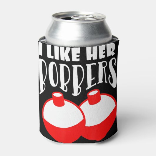 男性の私は彼女のボバーTシャツの魚釣りのCouが好おもしろいき 缶クーラー (缶正面)