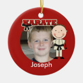 男性の空手の写真のオーナメント セラミックオーナメント (正面)