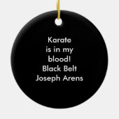 男性の空手の写真のオーナメント セラミックオーナメント (裏面)