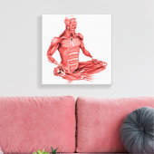 男性の筋肉の座っている医学的イラストレーション キャンバスプリント (インサイチュ (リビング))