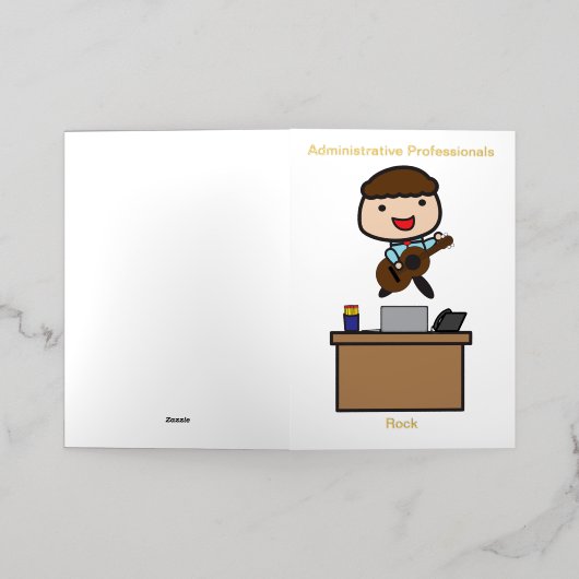 男性の管理プロフェッショナルロックのパーソナライズ 箔グリーティングカード (外側レイダウン)