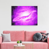 男性の精子細胞の顕微鏡的見解 キャンバスプリント (インサイチュ (リビング))