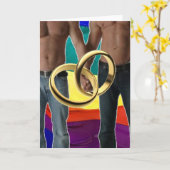 男性の結婚 カード (黄色い花)