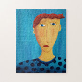 男性の肖像 現代アート絵画 ジグソーパズル (縦)