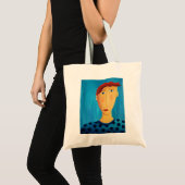 男性の肖像 現代アート絵画 トートバッグ (正面(商品))