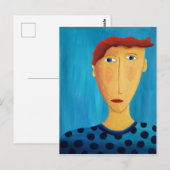 男性の肖像 現代アート絵画 ポストカード (正面/裏面)