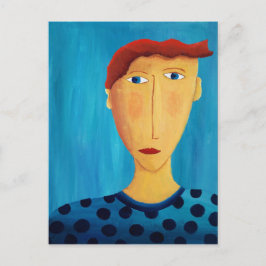 男性の肖像 現代アート絵画 ポストカード