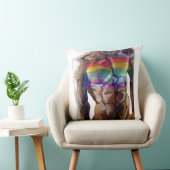 男性の胴体の虹旗 クッション (椅子)